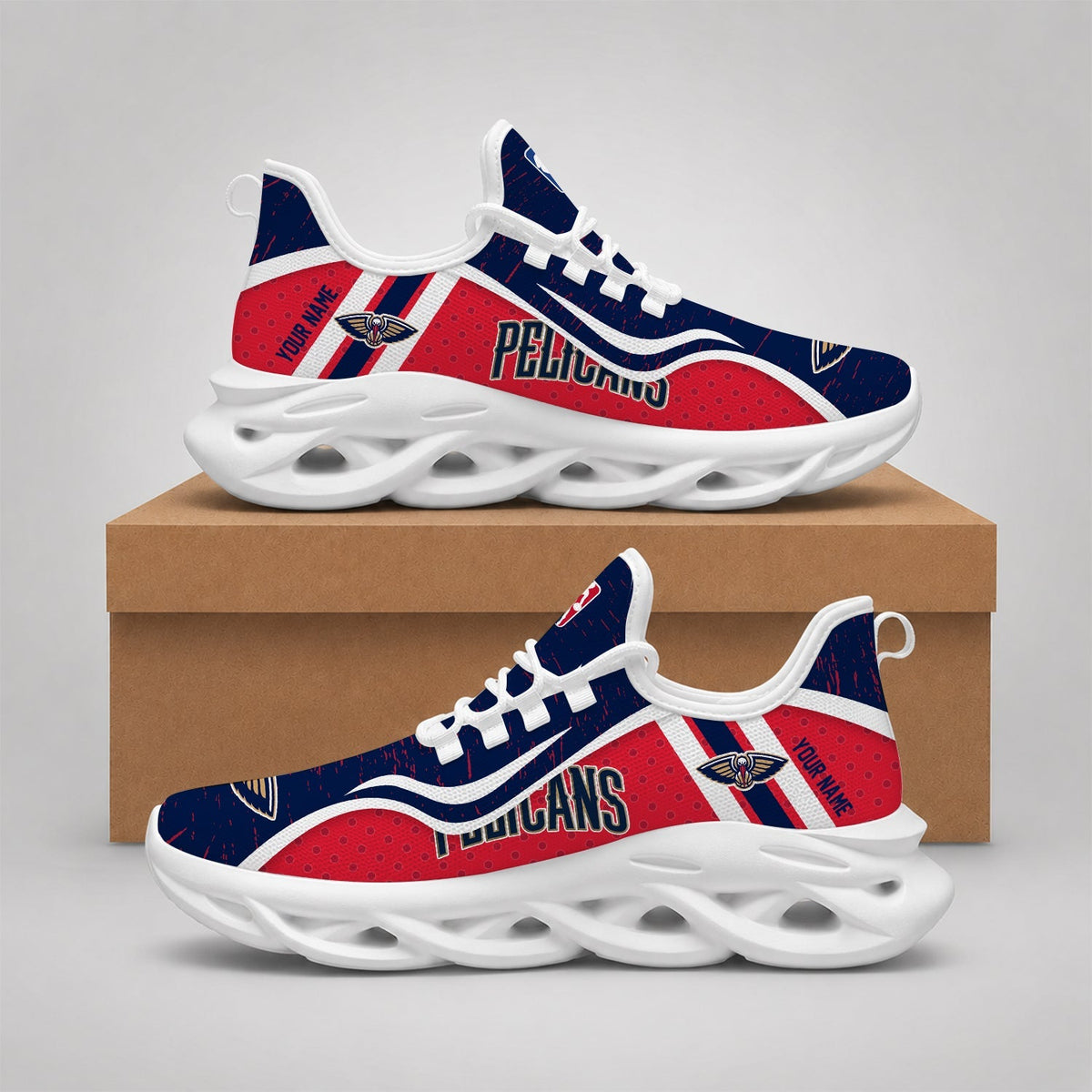 EXCLUSIVE EDITION - NEW CUSTOMIZED NBA30 NOP NEW ORLEANS PELICANS MAX SOUL SHOES