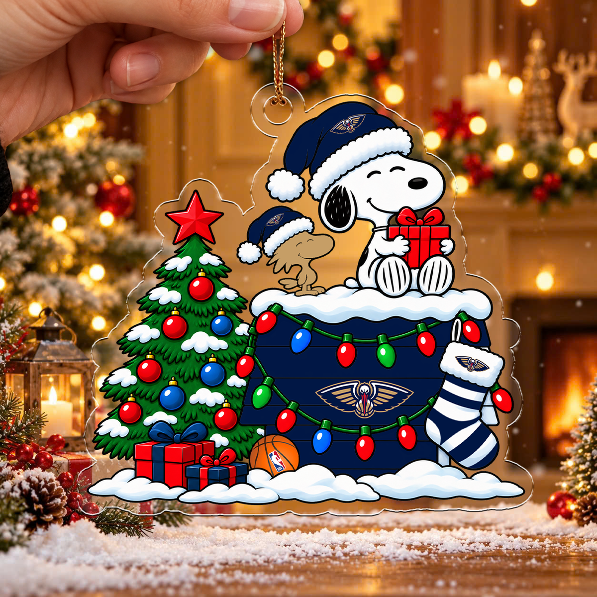 [HOT DEAL] NEW CUSTOMIZED NBA30 NOP NEW ORLEANS PELICANS CHRISTMAS ACRYLIC ORNAMENT