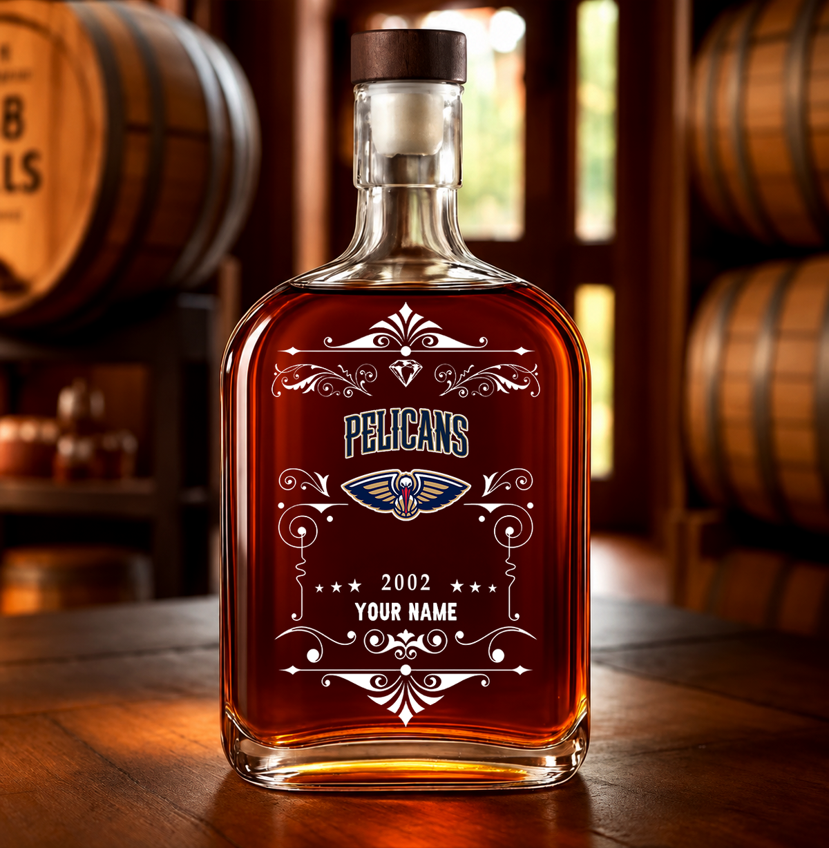 [FINAL SALE] NEW CUSTOMIZED NBA30 NOP NEW ORLEANS PELICANS LUXURY WHISKEY BOTTLE 450ML