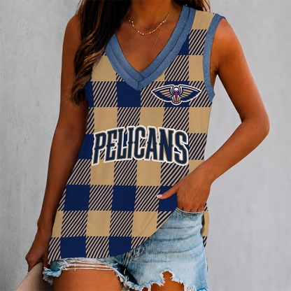 ELITE EDITION - NEW CUSTOMIZED NBA30 NOP NEW ORLEANS PELICANS WOMEN'S V-NECK TANK TOP