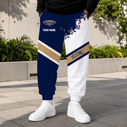 LIMITED EDITION - NEW CUSTOMIZED NBA30 NOP NEW ORLEANS PELICANS SWEATPANTS