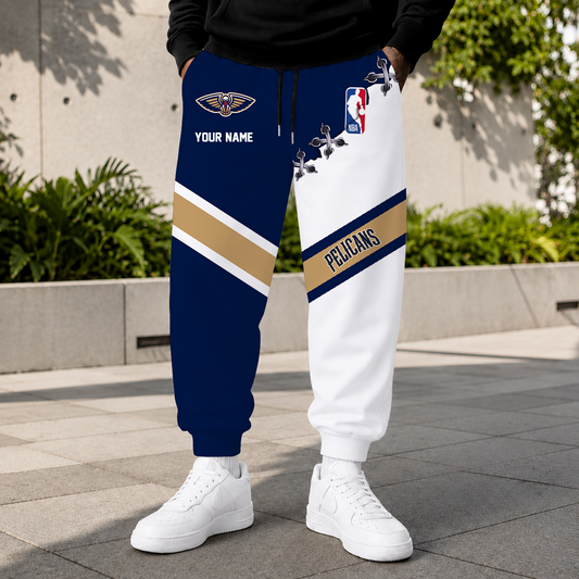 LIMITED EDITION - NEW CUSTOMIZED NBA30 NOP NEW ORLEANS PELICANS SWEATPANTS