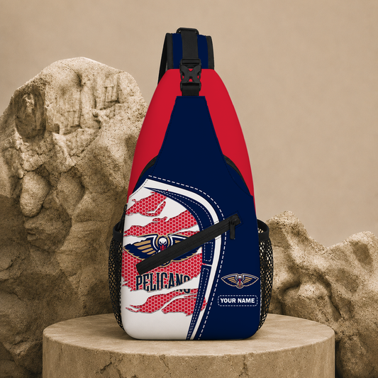 HOT DEAL - NEW CUSTOMIZED NOP NEW ORLEANS PELICANS SLING BAG - NBA30