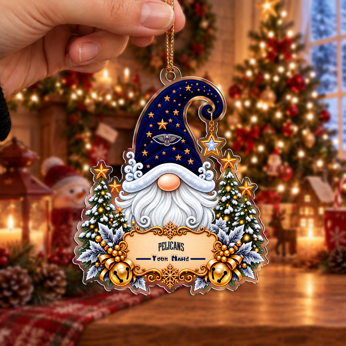 ELITE EDITION - NEW CUSTOMIZED NBA30 NOP NEW ORLEANS PELICANS CHRISTMAS ACRYLIC ORNAMENT