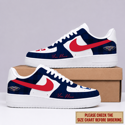 FINAL SALE - NEW CUSTOMIZED NBA30 NOP NEW ORLEANS PELICANS AF1 SNEAKERS