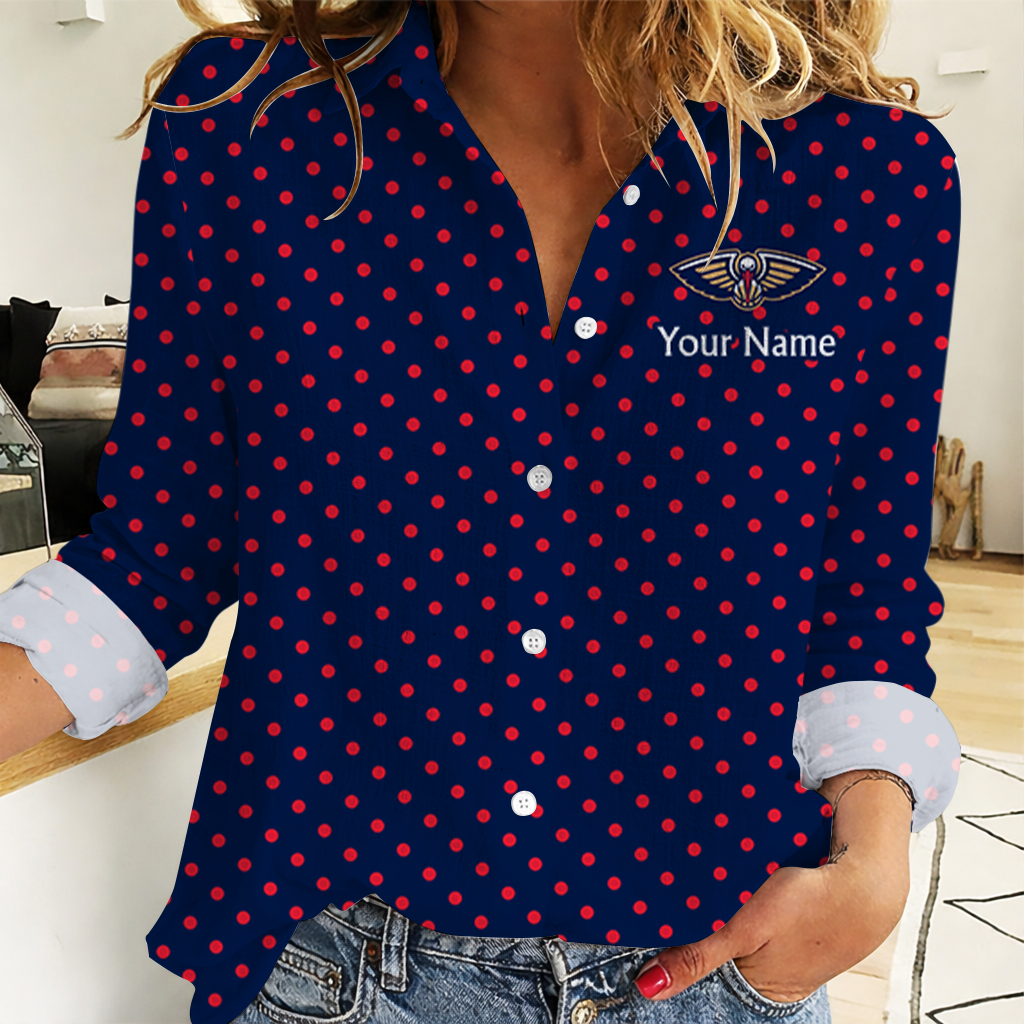 SPECIAL EDITION - NEW CUSTOMIZED NBA30 NOP NEW ORLEANS PELICANS WOMEN CASUAL SHIRT FOR FAN
