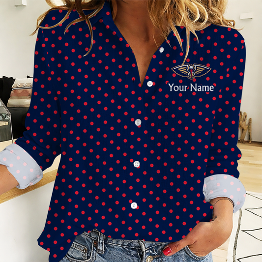 SPECIAL EDITION - NEW CUSTOMIZED NBA30 NOP NEW ORLEANS PELICANS WOMEN CASUAL SHIRT FOR FAN