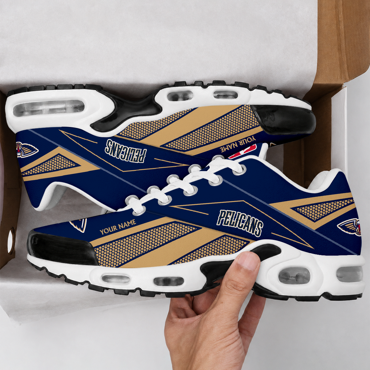 VIRAL EDITION - NEW CUSTOMIZED NBA30 NOP NEW ORLEANS PELICANS AIR MAX PLUS SNEAKERS