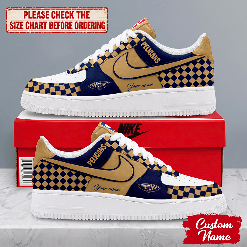 FINAL SALE - NEW CUSTOMIZED NBA30 NOP NEW ORLEANS PELICANS AF1 SNEAKERS