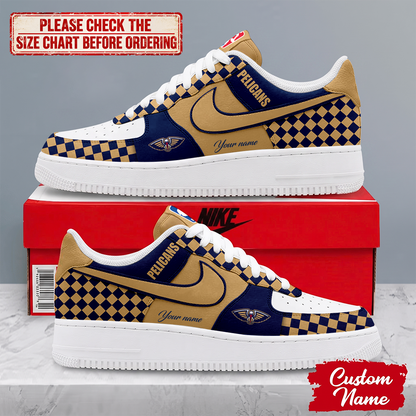 FINAL SALE - NEW CUSTOMIZED NBA30 NOP NEW ORLEANS PELICANS AF1 SNEAKERS