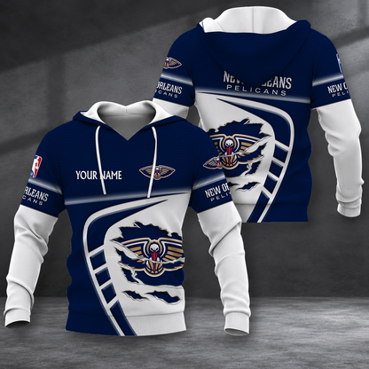 EXCLUSIVE EDITION - NEW CUSTOMIZED NBA30 NOP NEW ORLEANS PELICANS T-SHIRT, POLO SHIRT, ZIP POLO SHIRT, SWEATSHIRT, HOODIE & ZIP HOODIE