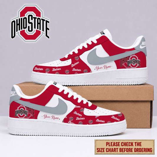 MEGA SALE - NEW CUSTOMIZED OSB OHIO STATE BUCKEYES AF1 SHOES - NCAA MAM30