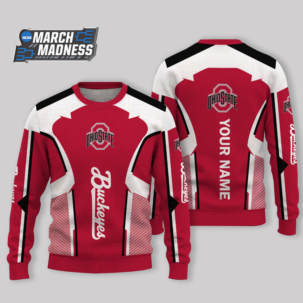 HOT DEAL - NEW CUSTOMIZED NCAA MAM30 OSB OHIO STATE BUCKEYES UGLY SWEATER