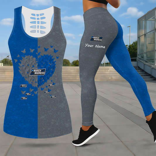 MEGA SALE - NEW CUSTOMIZED NCAA MAM31 MAM MARCH MADNESS LEGGINGS & HOLLOW TANK TOP SET