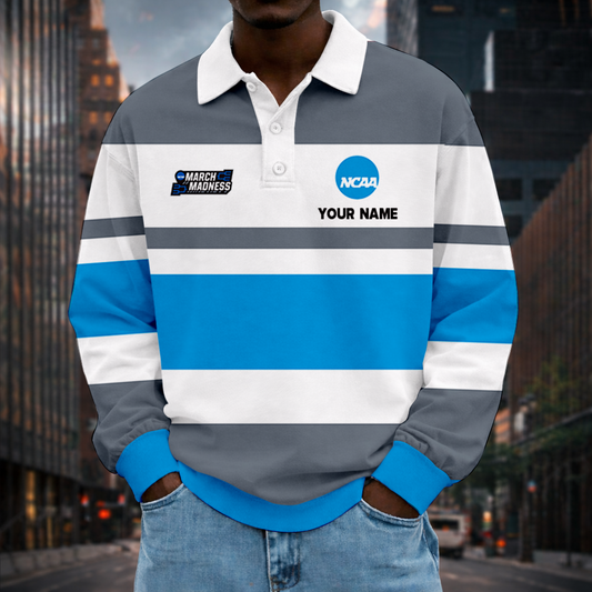 VIRAL EDITION - NEW CUSTOMIZED NCAA31 MARCH MADNESS UNISEX LONG SLEEVE POLO