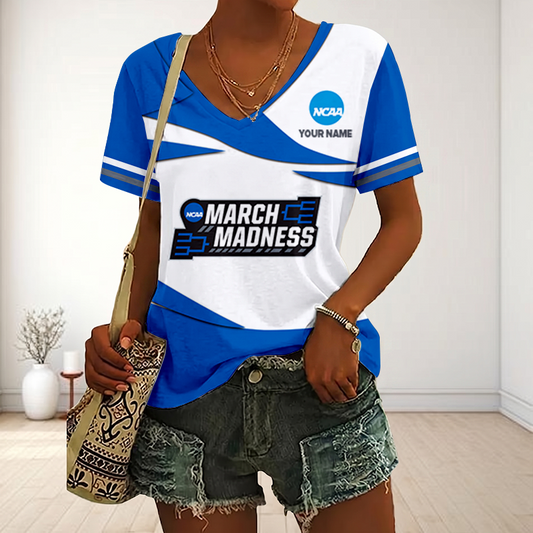 SPECIAL EDITON - NEW CUSTOMIZED NCAA31 MARCH MADNESS V-NECK FEMALE SHIRT