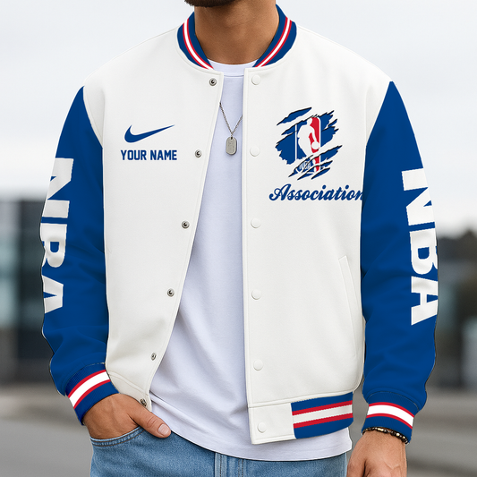 LIMITED DROP - NEW CUSTOMIZED NATIONAL BASKETBALL ASSOCIATION BASEBALL JACKET, SATIN VARSITY JACKET - NBA31