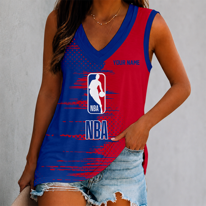 LIMITED EDITION - NEW CUSTOMIZED NBA31 NATIONAL BASKETBALL ASSOCIATION WOMEN'S V-NECK TANK TOP