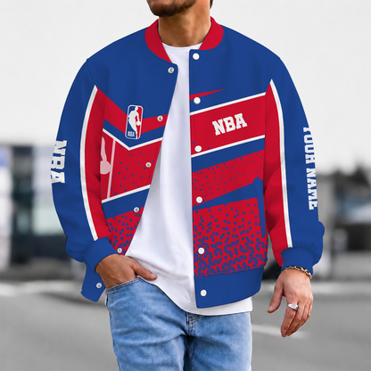 EXCLUSIVE EDITION - NEW CUSTOMIZED NBA31 NATIONAL BASKETBALL ASSOCIATION BASEBALL JACKET, SATIN VARSITY JACKET