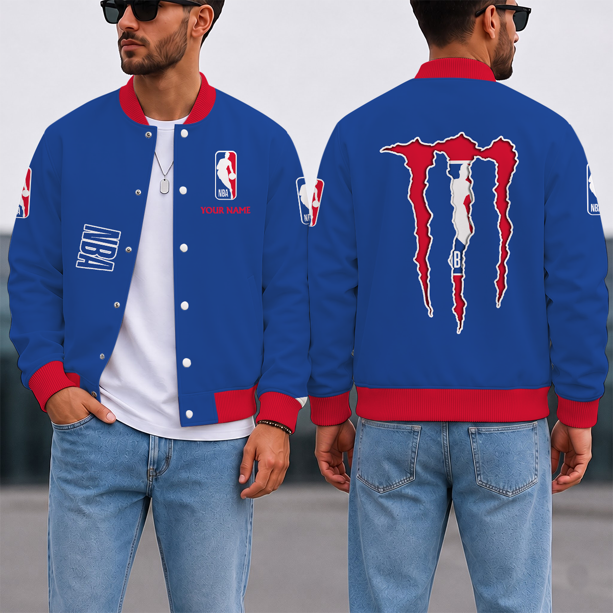 SPECIAL EDITION - NEW CUSTOMIZED NBA31 NATIONAL BASKETBALL ASSOCIATION BASEBALL JACKET, SATIN VARSITY JACKET