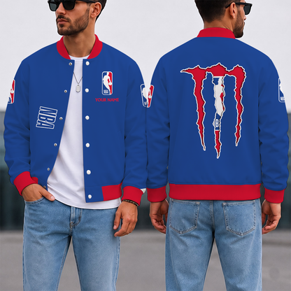 SPECIAL EDITION - NEW CUSTOMIZED NBA31 NATIONAL BASKETBALL ASSOCIATION BASEBALL JACKET, SATIN VARSITY JACKET