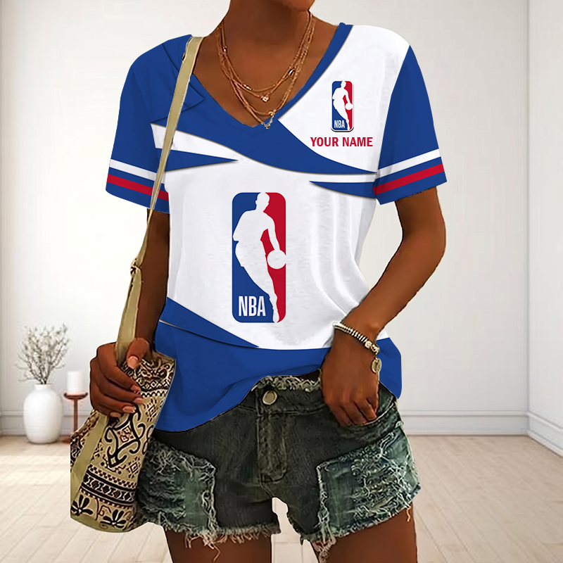 EXCLUSIVE EDITION - NEW CUSTOMIZED NBA31 NATIONAL BASKETBALL ASSOCIATION V-NECK FEMALE SHIRT