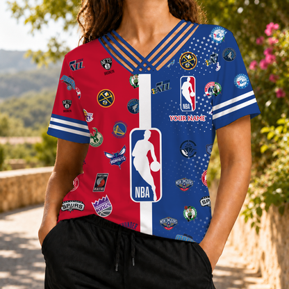 LIMITED EDITION - NEW CUSTOMIZED NBA32 ALL TEAMS V-NECK SHIRT