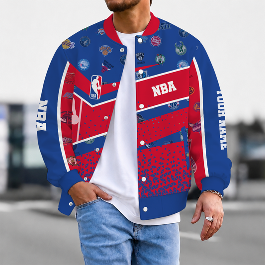 EXCLUSIVE EDITION - NEW CUSTOMIZED NBA32 NBA ALL TEAMS BASEBALL JACKET, SATIN VARSITY JACKET