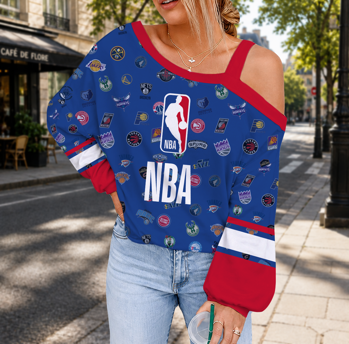 VIRAL EDITION - NEW CUSTOMIZED NBA32 NBA ALL TEAMS DROP SHOULDER SWEATSHIRT
