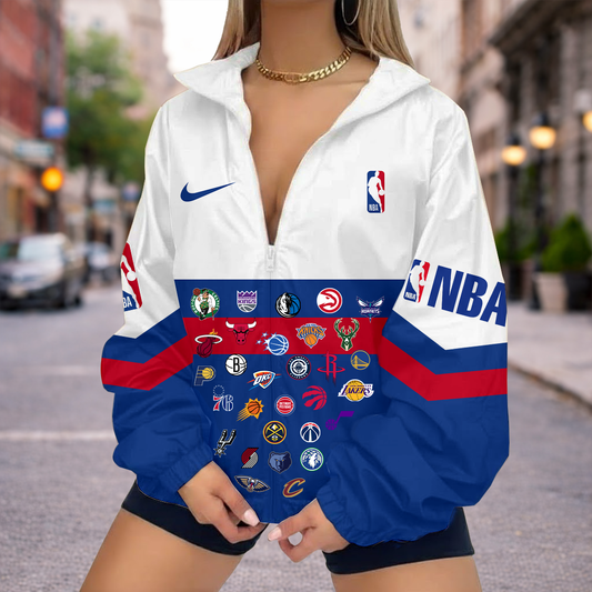 LIMITED EDITION - NEW CUSTOMIZED NBA ALL TEAMS V-NECK ZIPPER SWEATSHIRT JACKET - NBA32