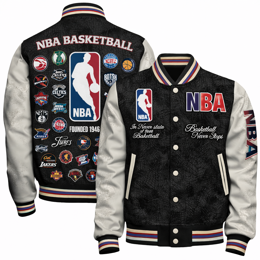 LIMITED EDITION - NEW CUSTOMIZED NBA ALL TEAMS BASEBALL JACKET, SATIN VARSITY JACKET - NBA32