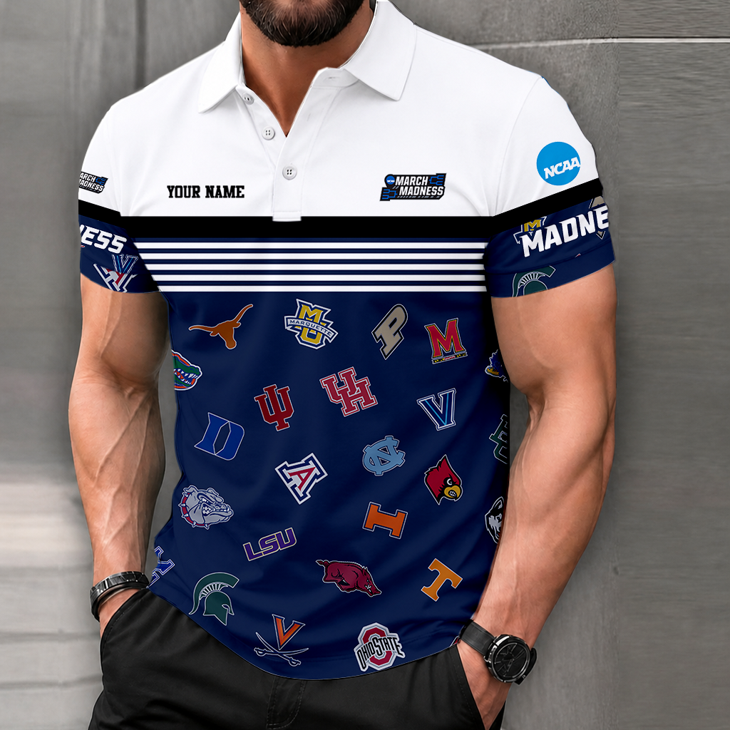 LIMITED EDITION - NEW CUSTOMIZED NCAA MAM32 BKM MAM ALL TEAMS POLO SHIRT