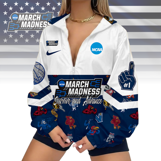 FINAL SALE - NEW CUSTOMIZED NCAA32 MAM ALL TEAMS V-NECK ZIPPER SWEATSHIRT JACKET