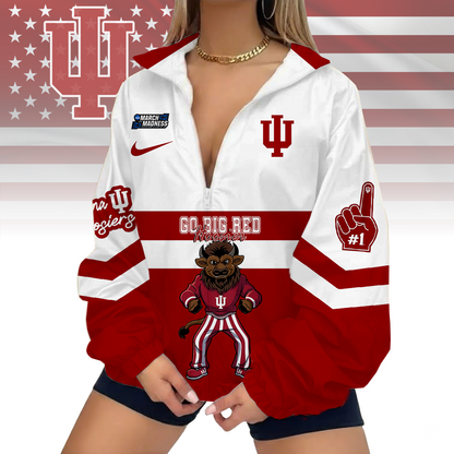 FINAL SALE - NEW CUSTOMIZED MAM NCAA03 IDH ID HOOSIERS V-NECK ZIPPER SWEATSHIRT JACKET