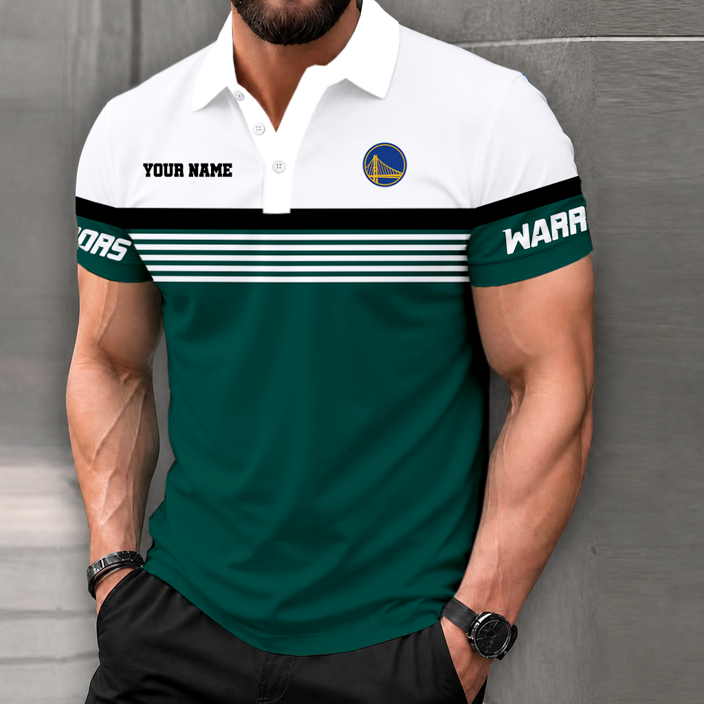 VIRAL EDITION - NEW CUSTOMIZED NBA12 GSW GOLDEN STATE WARRIORS POLO SHIRT