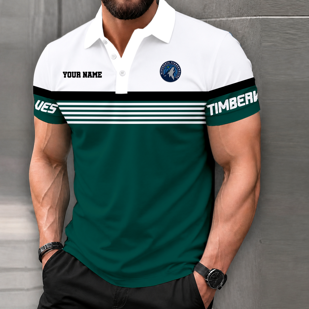 VIRAL EDITION - NEW CUSTOMIZED NBA05 MTW MINNESOTA TIMBERWOLVES POLO SHIRT