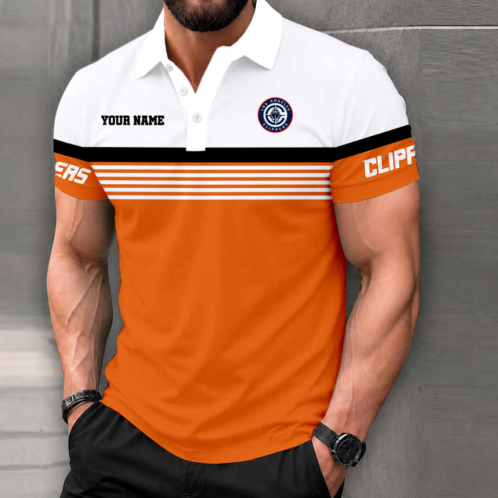 VIRAL EDITION - NEW CUSTOMIZED NBA10 LCL LOS ANGELES CLIPPERS POLO SHIRT