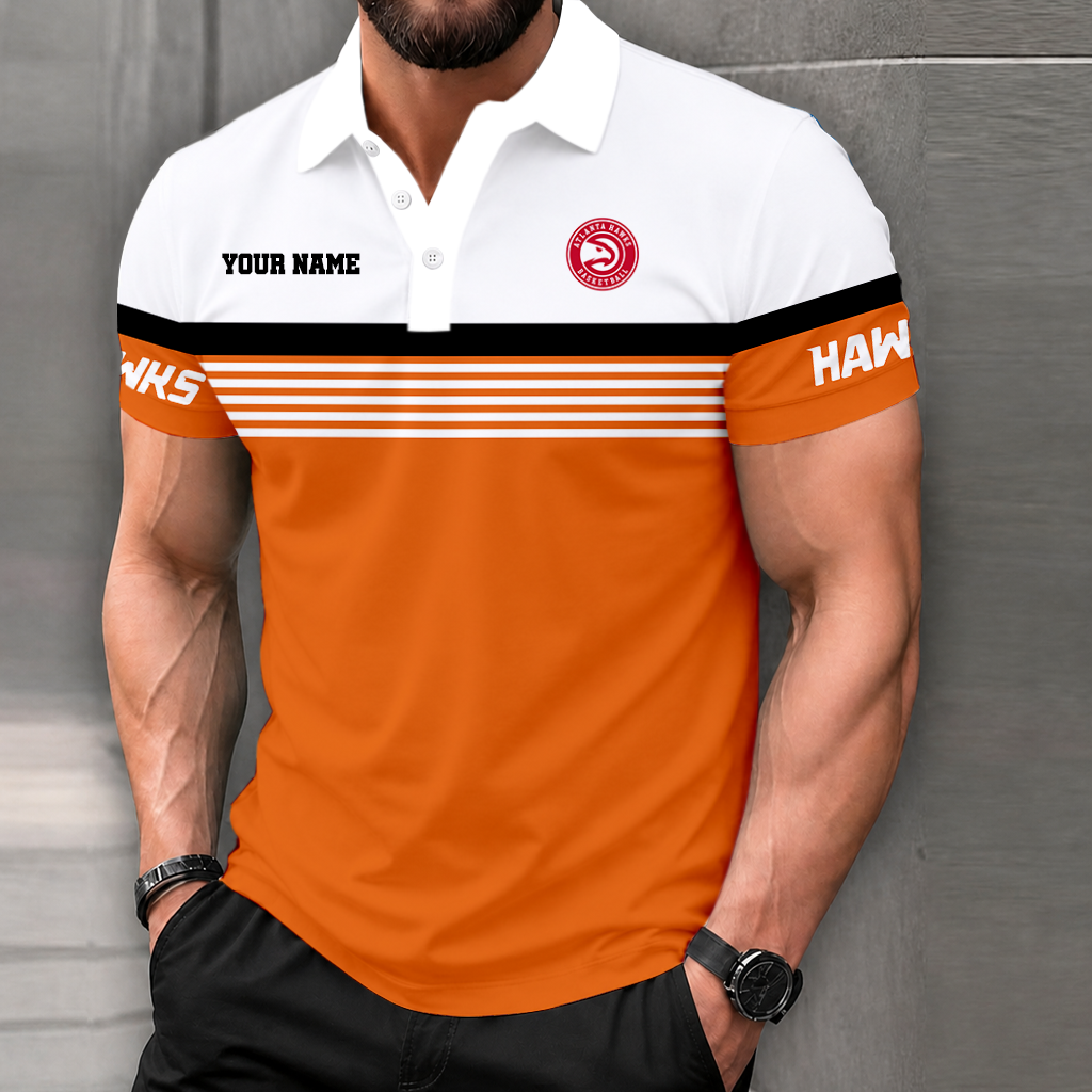 VIRAL EDITION - NEW CUSTOMIZED NBA17 AHA ATLANTA HAWKS POLO SHIRT