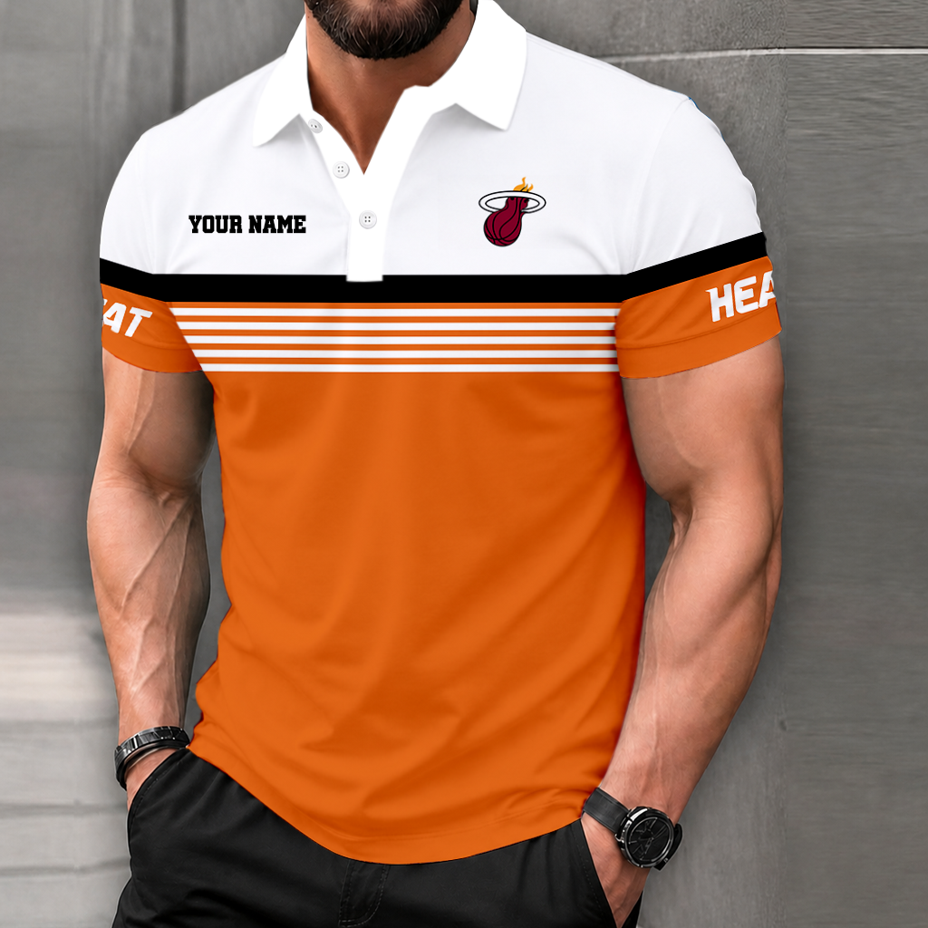 VIRAL EDITION - NEW CUSTOMIZED NBA20 MHE MIAMI HEAT POLO SHIRT