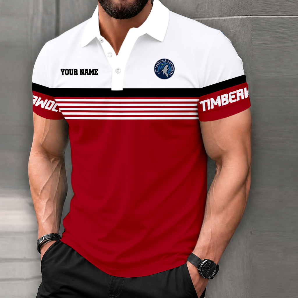 VIRAL EDITION - NEW CUSTOMIZED NBA05 MTW MINNESOTA TIMBERWOLVES POLO SHIRT