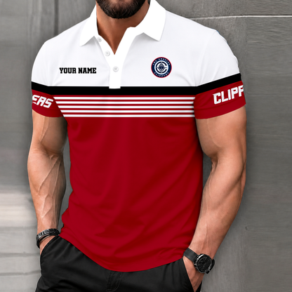 VIRAL EDITION - NEW CUSTOMIZED NBA10 LCL LOS ANGELES CLIPPERS POLO SHIRT