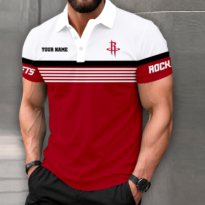 VIRAL EDITION - NEW CUSTOMIZED NBA07 HRO HOUSTON ROCKETS POLO SHIRT