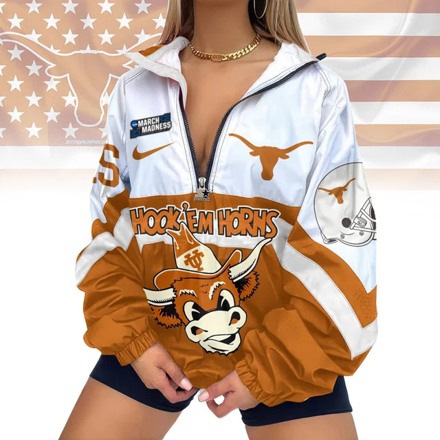 FINAL SALE - NEW CUSTOMIZED MAM NCAA08 TXL TX LONGHORNS V-NECK ZIPPER SWEATSHIRT JACKET