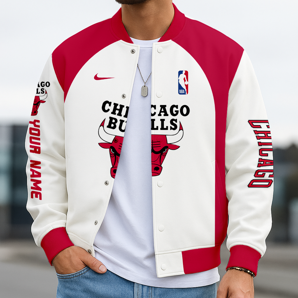 LIMITED DROP - NEW CUSTOMIZED NBA19 CB CHICAGO BULLS BASEBALL JACKET, SATIN VARSITY JACKET