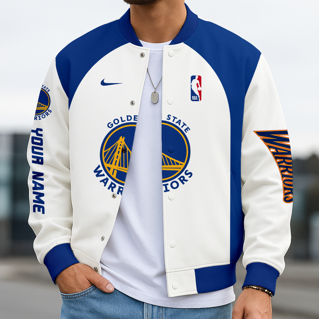 LIMITED DROP - NEW CUSTOMIZED NBA12 GS GOLDEN STATE WARRIORS BASEBALL JACKET, SATIN VARSITY JACKET