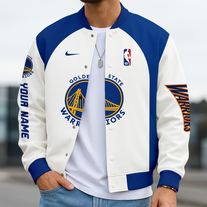 LIMITED DROP - NEW CUSTOMIZED NBA12 GS GOLDEN STATE WARRIORS BASEBALL JACKET, SATIN VARSITY JACKET