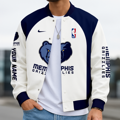 LIMITED DROP - NEW CUSTOMIZED NBA13 MG MEMPHIS GRIZZLIES BASEBALL JACKET, SATIN VARSITY JACKET