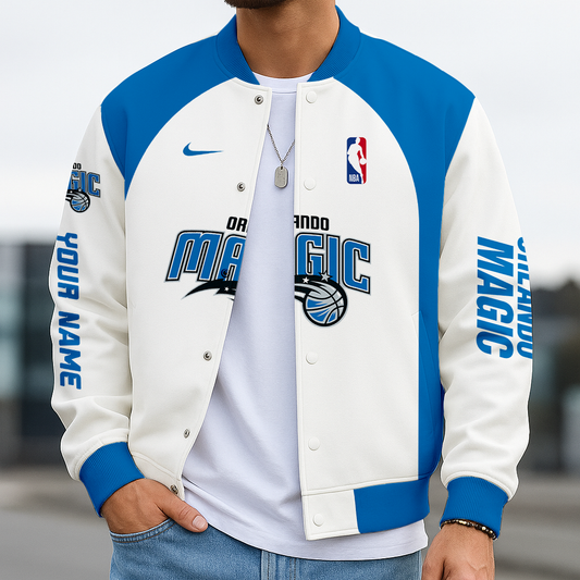 LIMITED DROP - NEW CUSTOMIZED NBA15 OM ORLANDO MAGIC BASEBALL JACKET, SATIN VARSITY JACKET