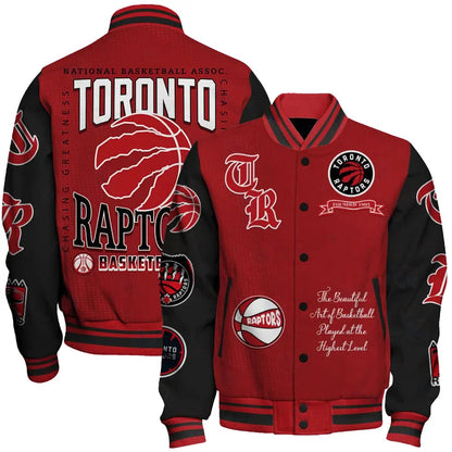 LIMITED EDITION - NEW CUSTOMIZED TRA TORONTO RAPTORS BASEBALL JACKET, SATIN VARSITY JACKET - NBA24