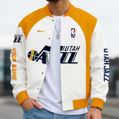 LIMITED DROP - NEW CUSTOMIZED NBA29 UJ UTAH JAZZ BASEBALL JACKET, SATIN VARSITY JACKET
